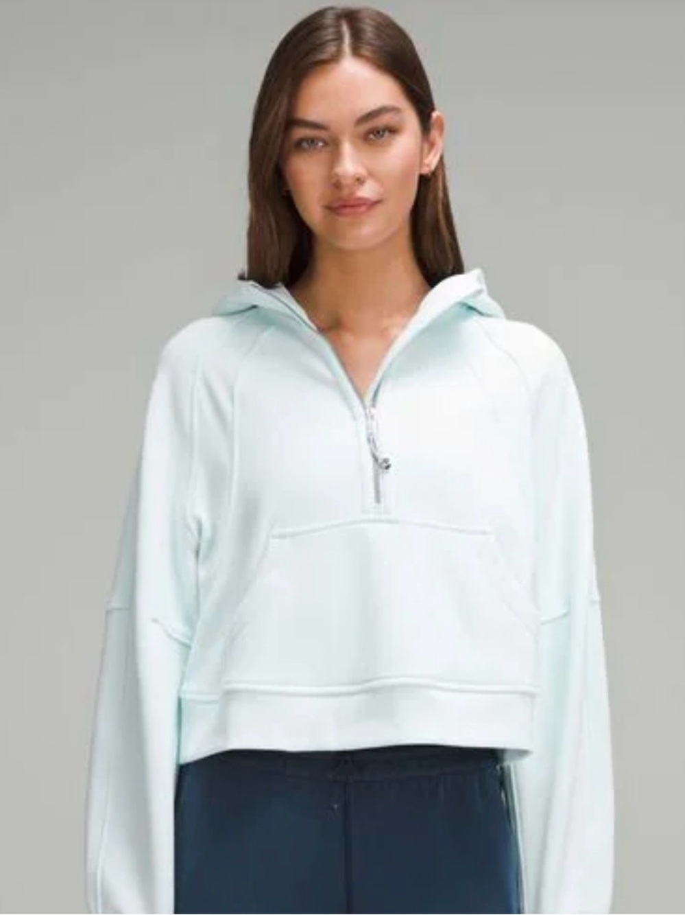 lululemon athletica Mint Half-Zip Cropped Hoodie